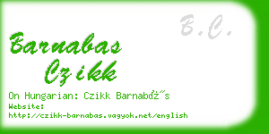 barnabas czikk business card